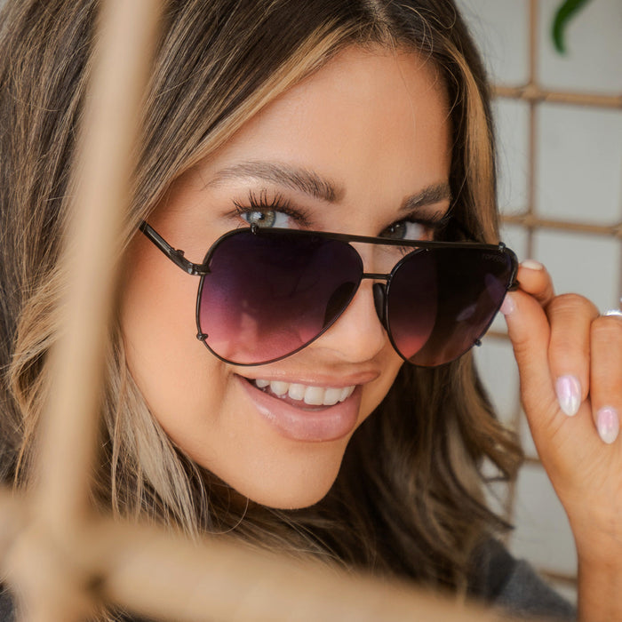 TopFoxx Cristina - Tangle Free - Faded Purple & Pink Aviator Sunglasses