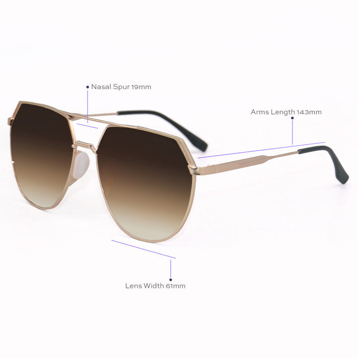 TopFoxx Farrah - Brown Tangle Free Aviator Sunglasses