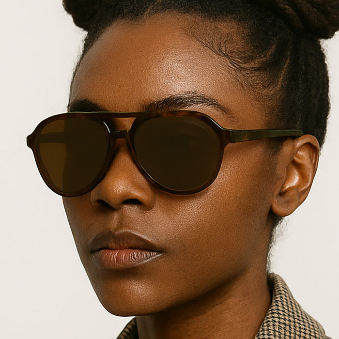 TopFoxx Poseidon Brown Tortoise  – Tangle-Free Floating Aviators