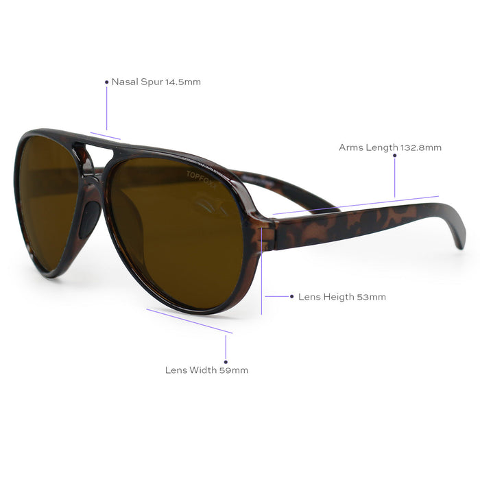 TopFoxx Poseidon Brown Tortoise  – Tangle-Free Floating Aviators