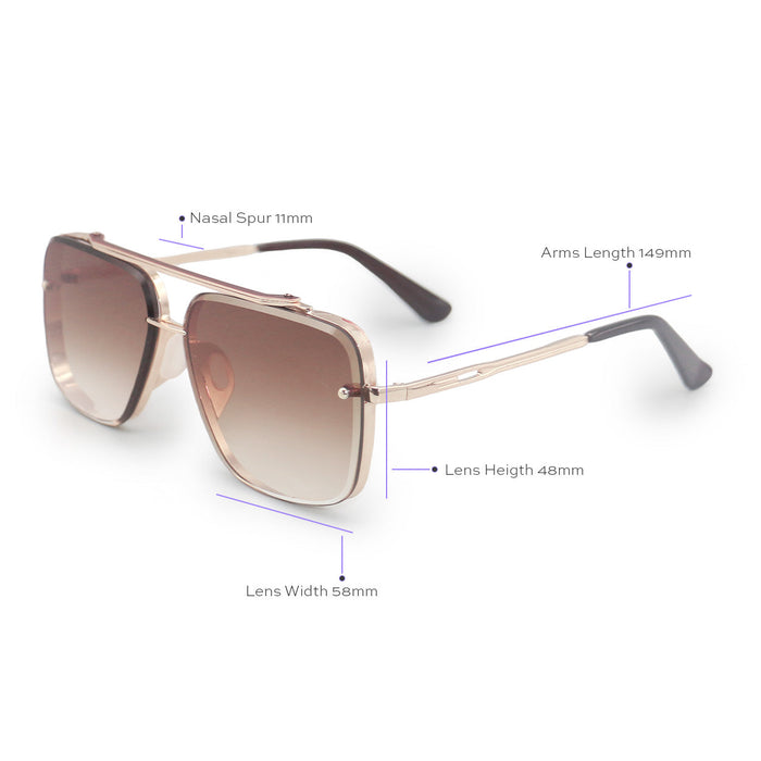 TopFoxx Smaller Bella Coffee - Tangle Free Aviator Sunglasses