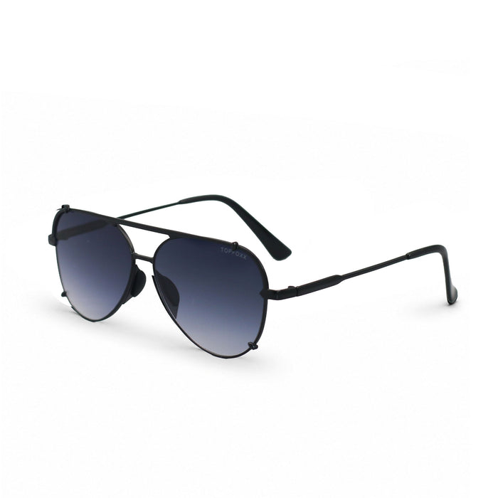 TopFoxx Smaller Cristina - Tangle Free - Faded Black Aviator Sunglasses Black