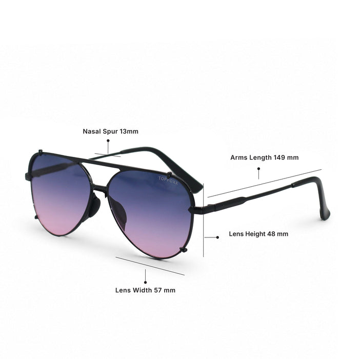 TopFoxx Smaller Cristina - Tangle Free - Faded Purple & Pink Aviator Sunglasses