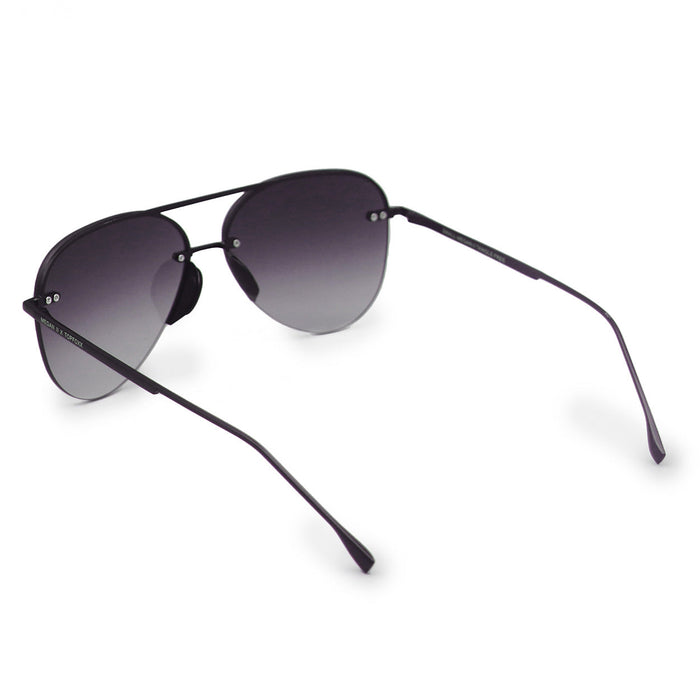TopFoxx Smaller Megan 2 Faded Black - Tangle Free Aviator Sunglasses