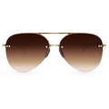 TopFoxx Smaller Megan 2 Faded Brown - Tangle Free Aviator Sunglasses