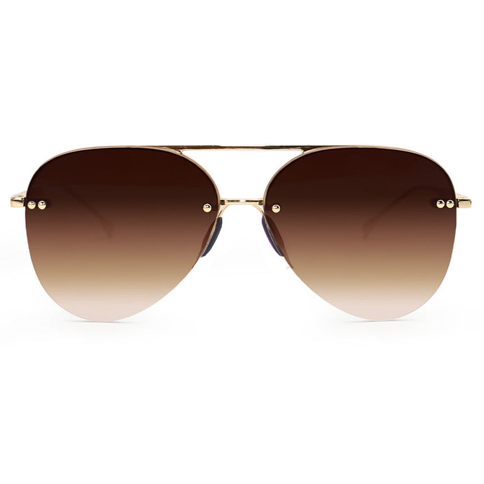 TopFoxx Smaller Megan 2 Faded Brown - Tangle Free Aviator Sunglasses