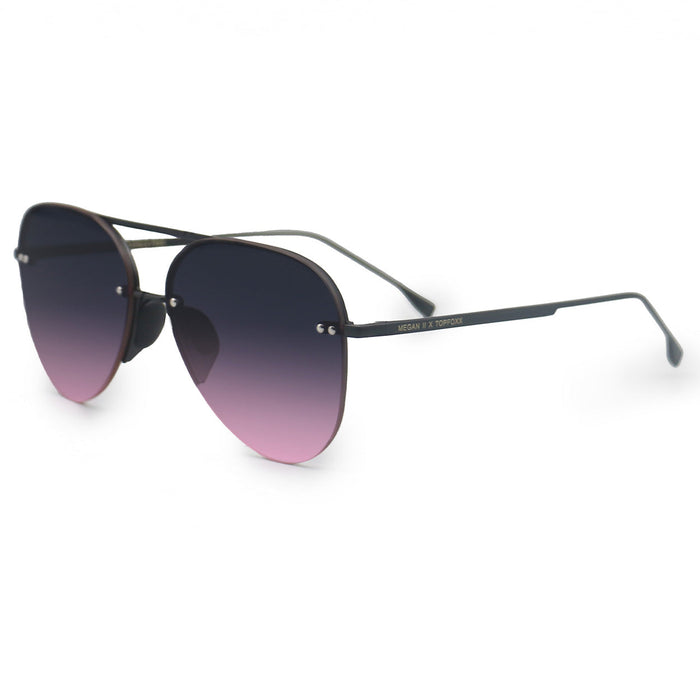 TopFoxx Smaller Megan 2 Faded Purple Pink - Tangle Free Aviator Sunglasses