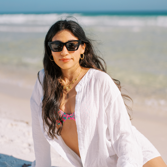TopFoxx Vivian Midnight Black Sunglasses
