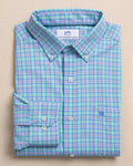 The front view of the Southern Tide Tortuga Plaid Coastal Breeze® Sport Shirt by Southern Tide - Florida Keys