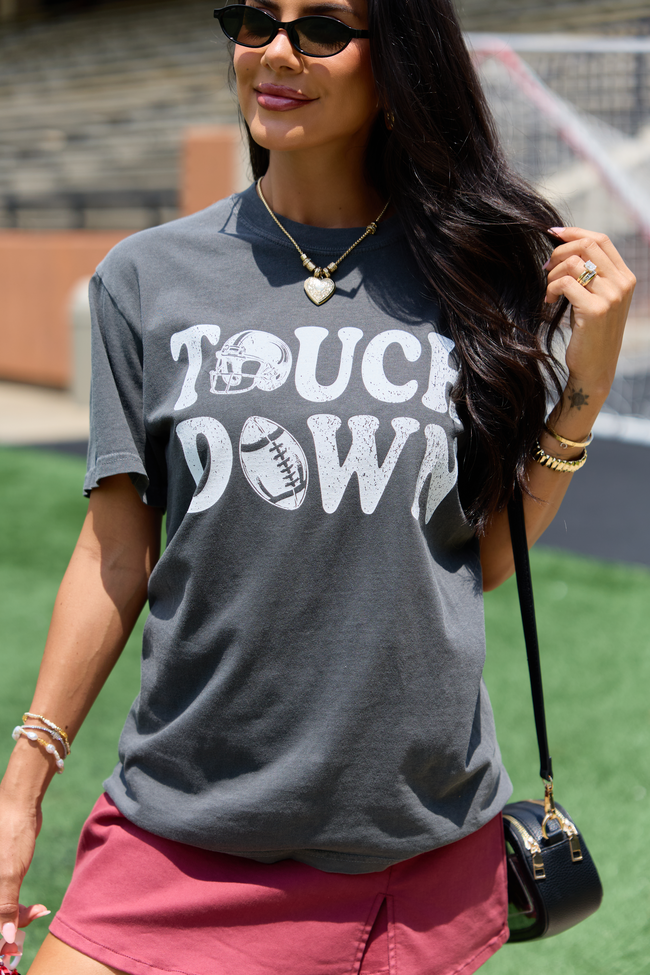 Touchdown Printed Dark Grey Graphic Tee