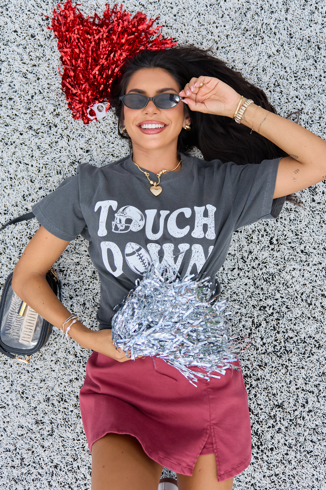 Touchdown Printed Dark Grey Graphic Tee