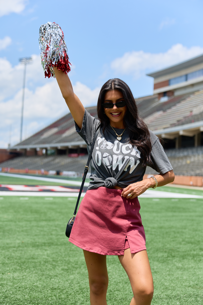 Touchdown Printed Dark Grey Graphic Tee
