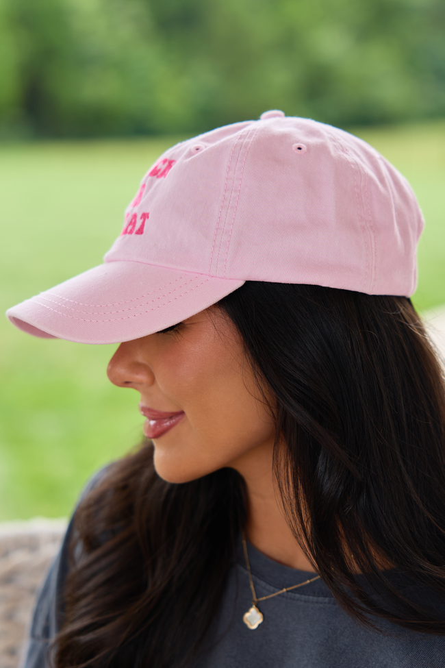 Trick or Treat Pink Embroidered Relaxed Hat