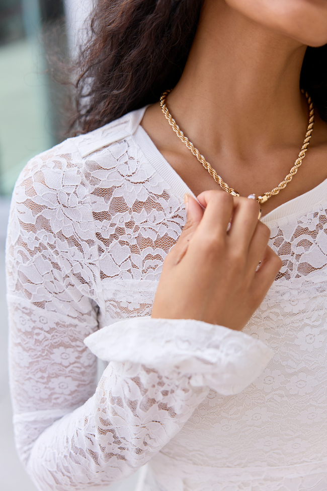 Trinity Ivory Lace Mesh Top FINAL SALE