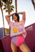 Tropical Daydreams Pink and Lilac Bikini Bottom FINAL SALE