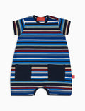 Tutina bambino cotone blu royal righe multicolor - Gallo 1927 - Official Online Shop