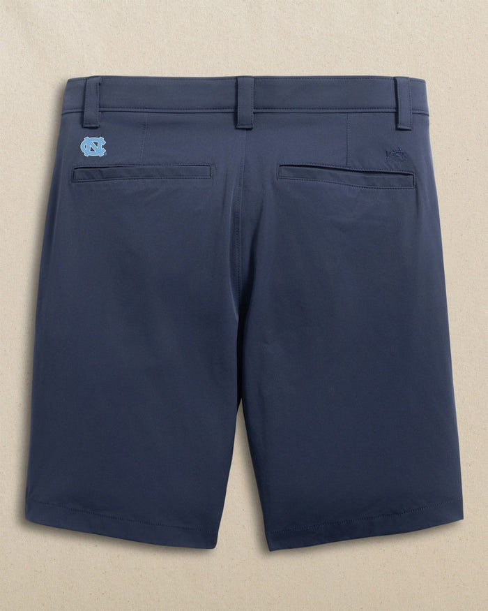 The back view of the Southern Tide UNC Tar Heels Birdie 8" Coastal Breeze® Performance Short by Southern Tide - True Navy