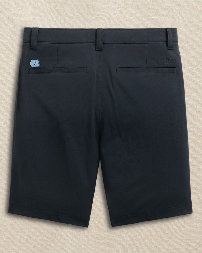 The back view of the Southern Tide UNC Tar Heels brrr°®-die 8" Performance Short by Southern Tide - Caviar Black
