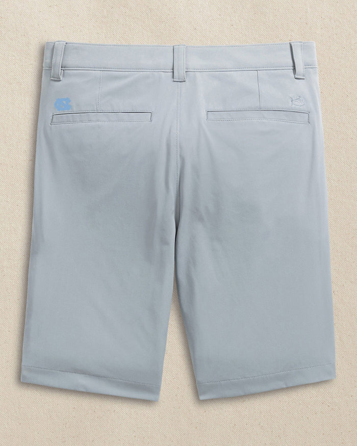 The back view of the Southern Tide UNC Tar Heels brrr°®-die 8" Performance Short by Southern Tide - Steel Grey