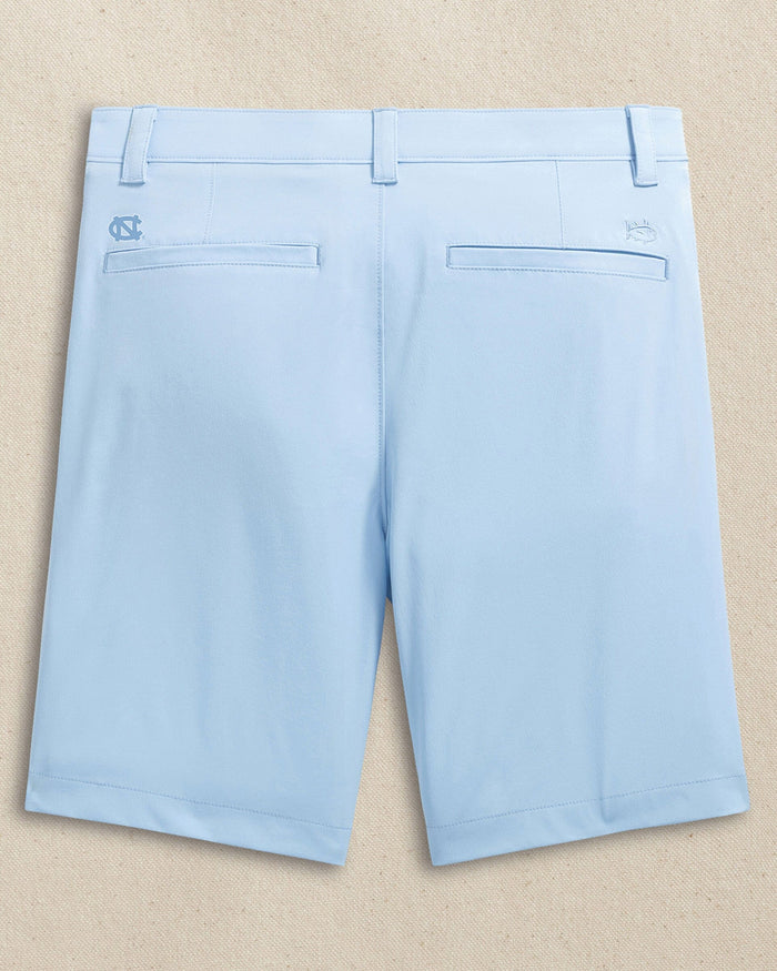 The back view of the Southern Tide UNC Tar Heels brrr°®-die 8" Performance Short by Southern Tide - Cerulean