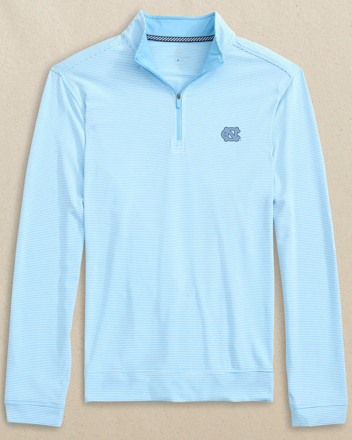 UNC Tar Heels Cruiser Micro-Stripe Heather Quarter Zip C_Outerwear Southern Tide