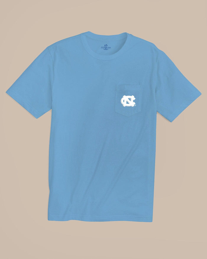 The front view of the Southern Tide UNC Tar Heels Gameday Embroidered Short Sleeve T-Shirt by Southern Tide - Rush Blue