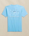The back view of the Southern Tide UNC Tar Heels Skipjack Play Short Sleeve T-Shirt by Southern Tide - Rush Blue and Navy