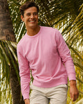 The lifestyle view of the Southern Tide Upper Deck Heather Crew by Southern Tide - Heather Sea Pink