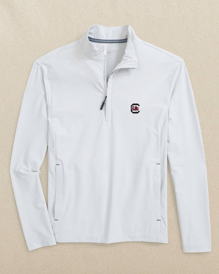 The front view of the Southern Tide USC Gamecocks Avondale Jacket by Southern Tide - Platinum Grey
