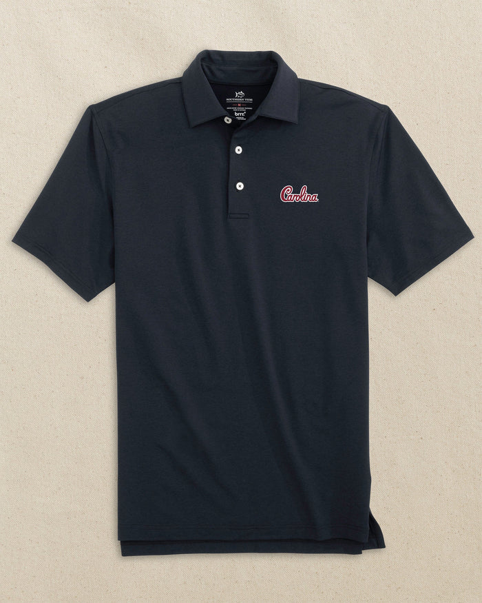 USC Gamecocks brrr°®-eeze Heather Polo - Carolina Script C_Polo Shirts Southern Tide