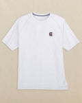 The front view of the Southern Tide USC Gamecocks brrr°®-illiant T-Shirt by Southern Tide - Platinum Grey