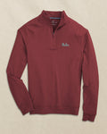 The front view of the Southern Tide USC Gamecocks Carolina Script Cruiser Quarter Zip by Southern Tide - Heather Chianti