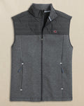 The front view of the Southern Tide USC Gamecocks Coligny Quilted Vest by Southern Tide - Caviar Black