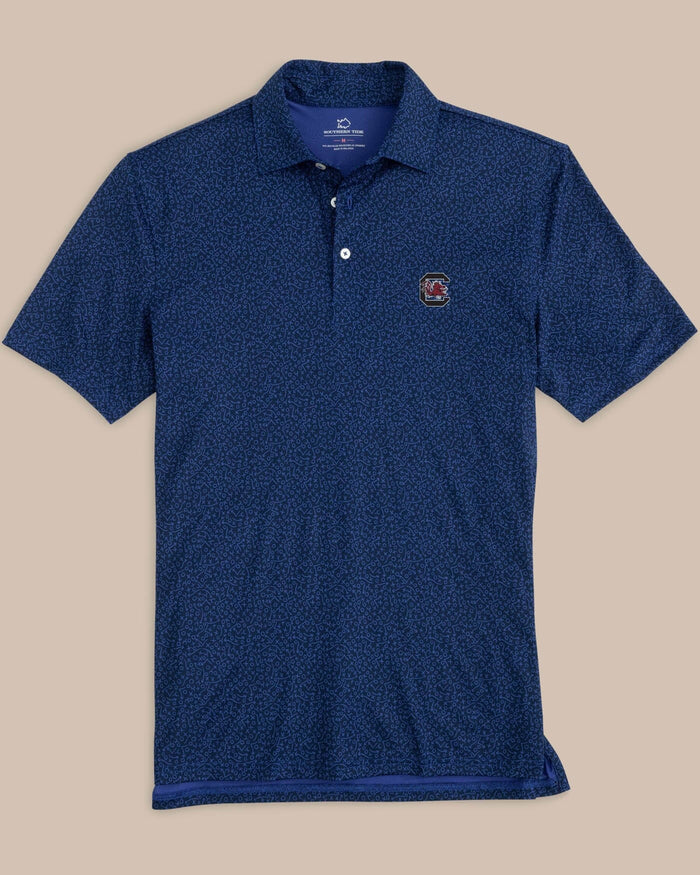 The front view of the USC Gamecocks Driver Gameplay Polo by Southern Tide - Navy