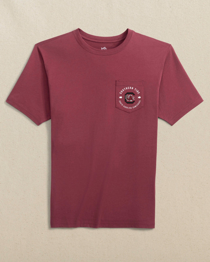 The front view of the Southern TideUSC Gamecocks Game Bound Short Sleeve T-Shirt by Southern Tide - Chianti