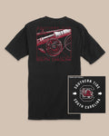 The back view of the USC Gamecocks Gameday Fly Reel T-Shirt by Southern Tide - Black