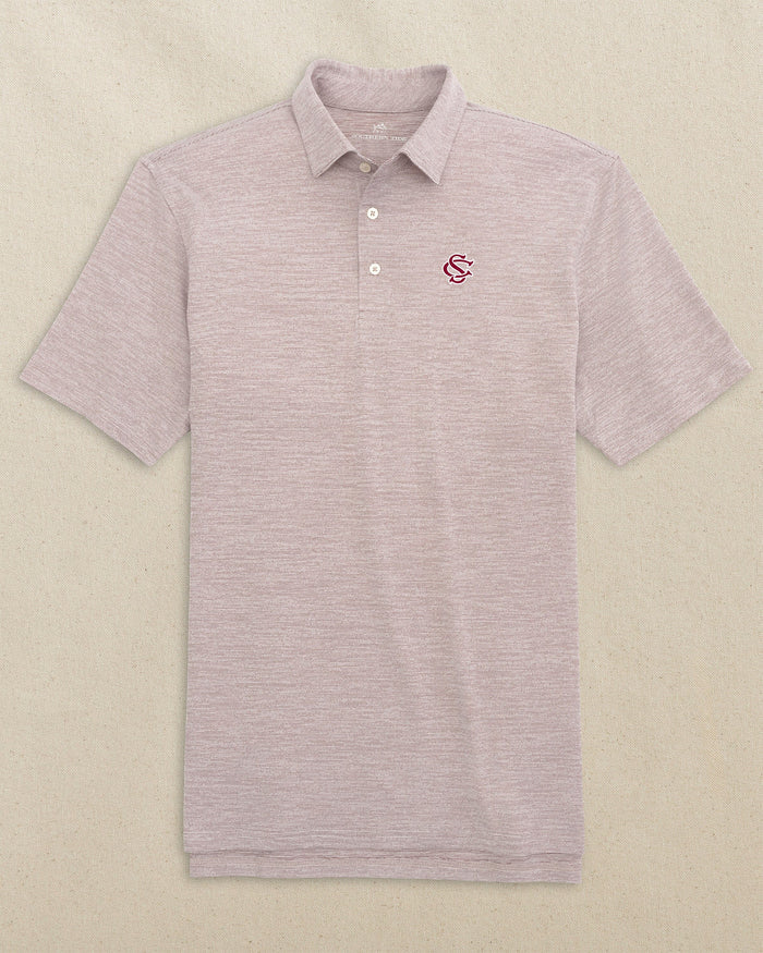 USC Gamecocks Interlocking SC Driver Spacedye Polo C_Polo Shirts Southern Tide