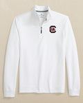 The front view of the Southern Tide USC Gamecocks Schooner Quarter Zip by Southern Tide - Classic White