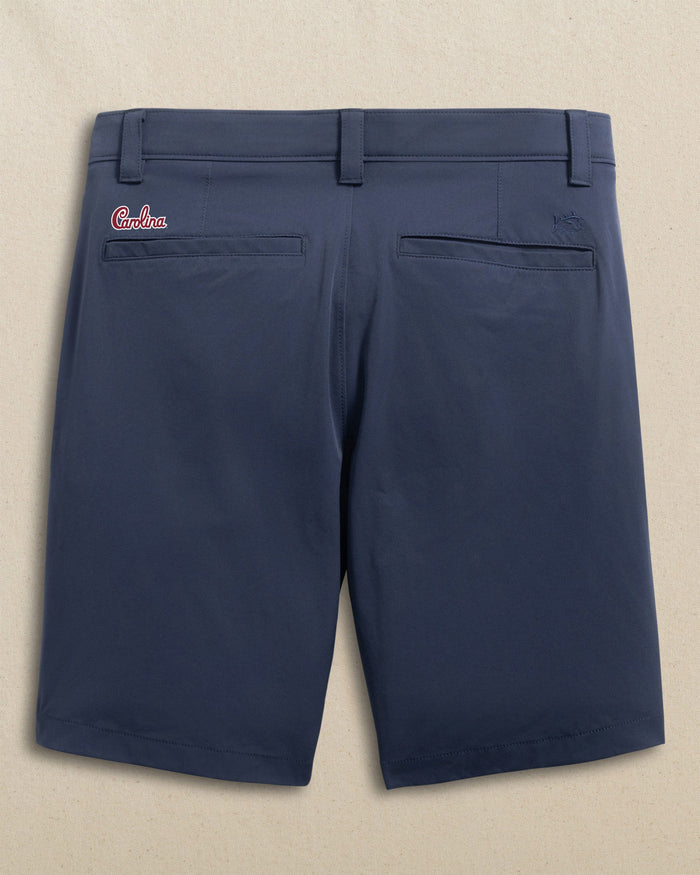 The back view of the Southern Tide USC Gamecocks Script Birdie 8" Coastal Breeze® Performance Short by Southern Tide - True Navy
