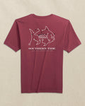 The back view of the Southern Tide USC Gamecocks Skipjack Play Short Sleeve T-Shirt by Southern Tide - Chianti and Black