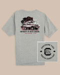 The front view of the USC Gamecocks Trophy Catch Heather T-Shirt by Southern Tide - Heather Grey