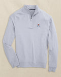 The front view of the Southern Tide UVA Cavaliers Cruiser Quarter Zip by Southern Tide - Heather Slate Grey