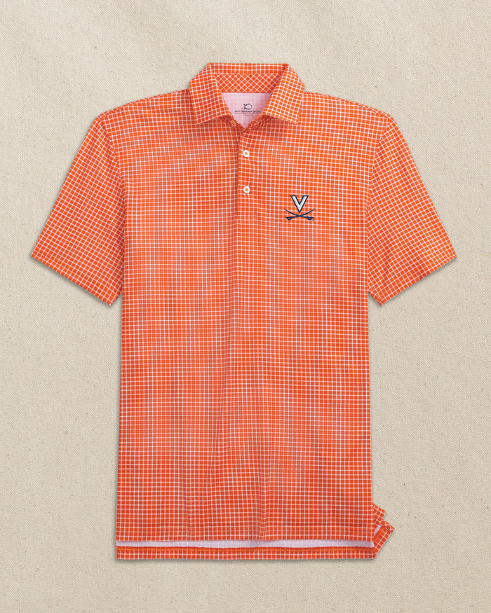 UVA Cavaliers Driver Dunes Edge Plaid Polo C_Polo Shirts Southern Tide
