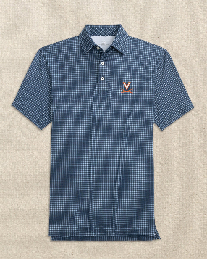 UVA Cavaliers Driver Dunes Edge Plaid Polo C_Polo Shirts Southern Tide