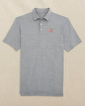 The front view of the Southern Tide UVA Cavaliers Driver Spacedye Polo by Southern Tide - Navy
