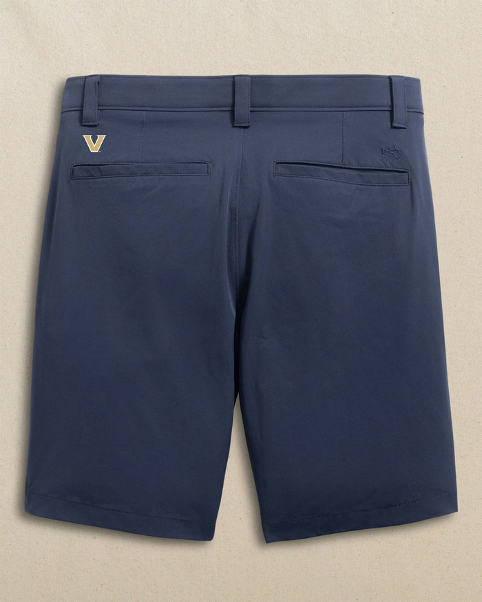 The back view of the Southern Tide Vanderbilt Commodores Birdie 8" Coastal Breeze® Performance Short by Southern Tide - True Navy