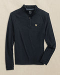 The front view of the Southern Tide Vanderbilt Commodores Cruiser Quarter Zip by Southern Tide - Heather Caviar Black