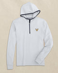 The front view of the Southern Tide Vanderbilt Commodores Scuttle Quarter Zip Hoodie by Southern Tide - Heather Slate Grey