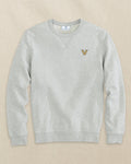 The front view of the Southern Tide Vanderbilt Commodores Upper Deck Pullover Sweatshirt by Southern Tide - Heather Slate Grey