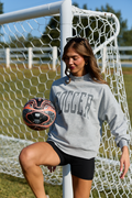 Varsity Soccer Light Grey Graphic Mock Neck Sweatshirt
